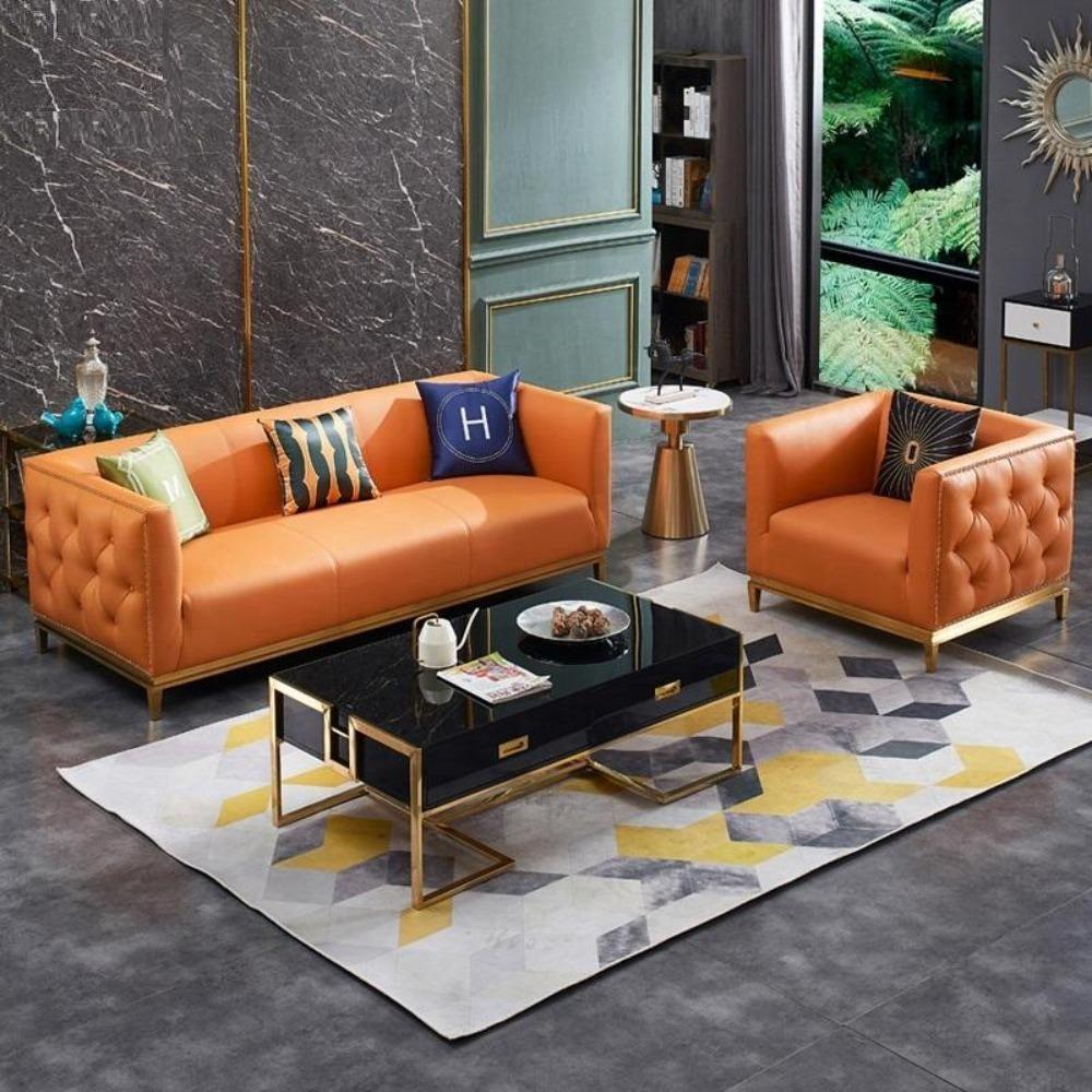 lixra 2-Pcs Exquisite Leather Sofa Set