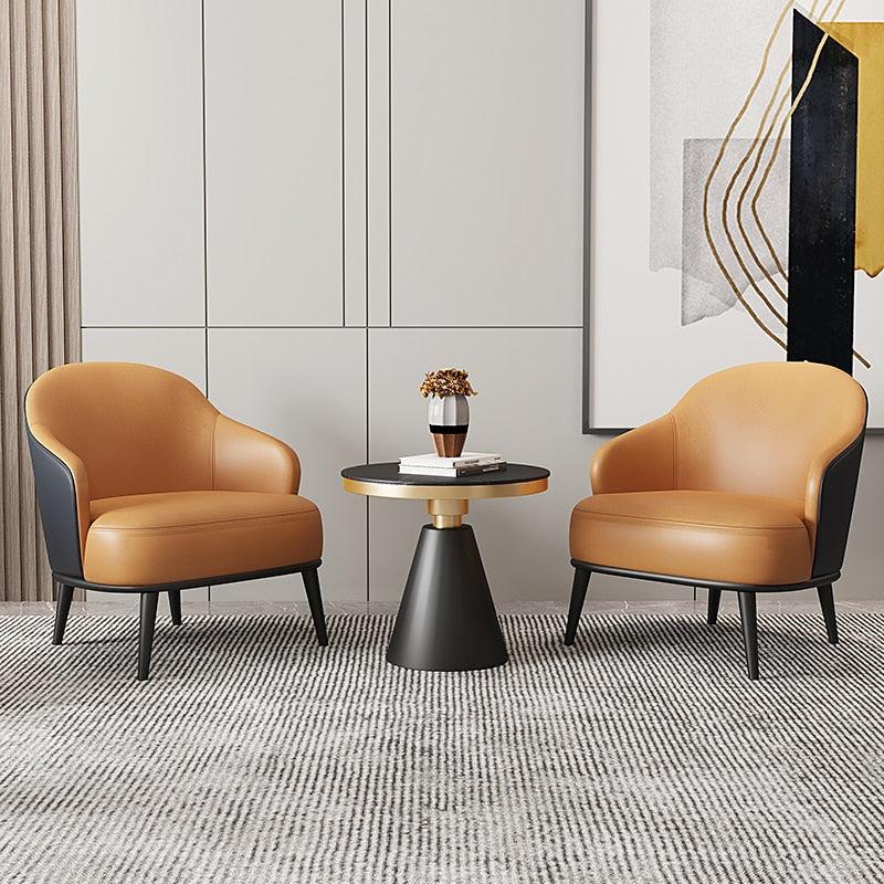 Lixra 2-Piece Leather Upholstered Accent Chair Set