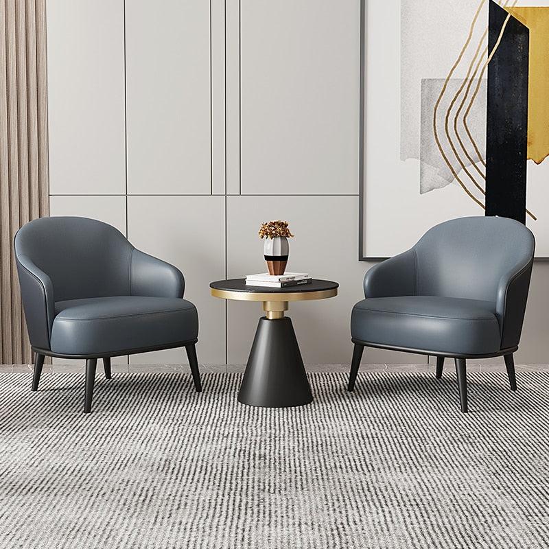 Lixra 2-Piece Leather Upholstered Accent Chair Set