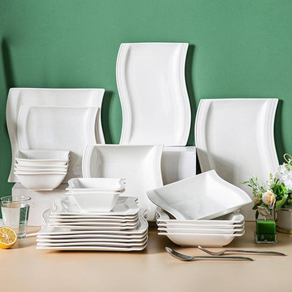 Lixra 26-Pieces Curvy Design Dinner Set