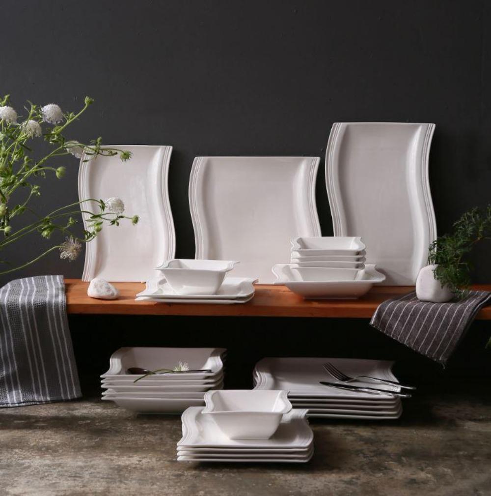 Lixra 26-Pieces Curvy Design Dinner Set