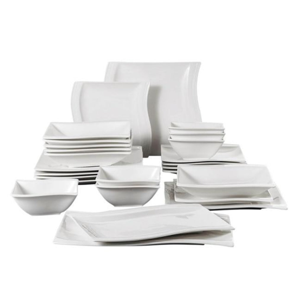lixra 26-Pieces Curvy Design Dinner Set