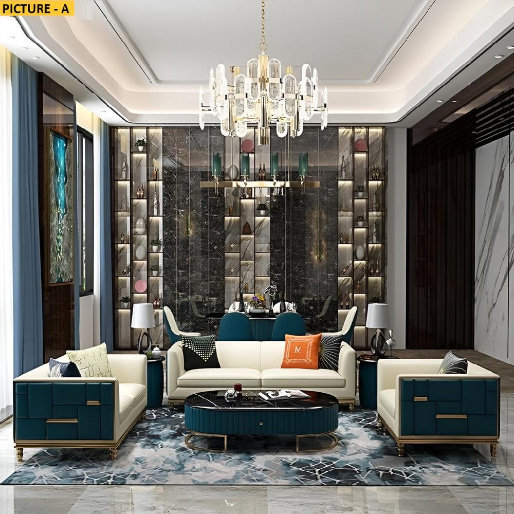 Lixra 3-Pcs Leather Luxurious Sofa Set