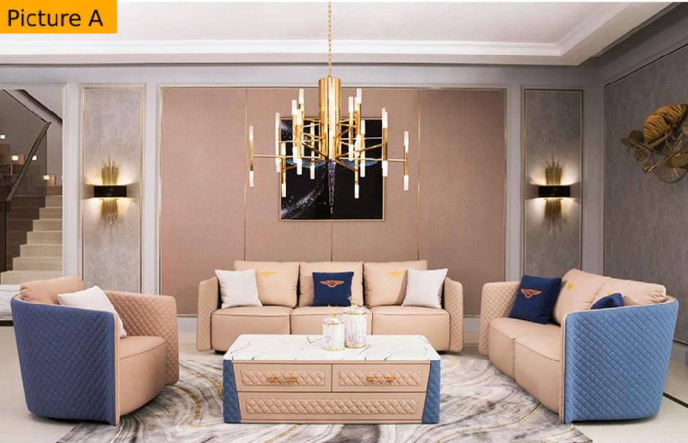 Lixra 3-Pcs Leather Sofa Set For Living Room