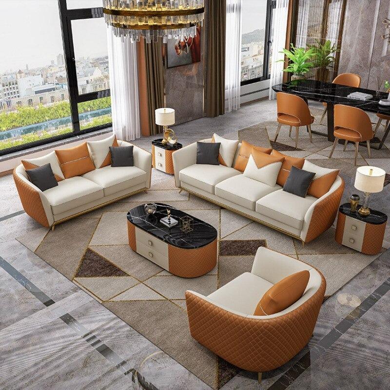 Lixra 3-Pcs Luxurious Leather Sofa Set