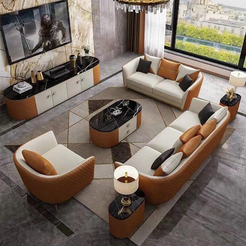 Lixra 3-Pcs Luxurious Leather Sofa Set
