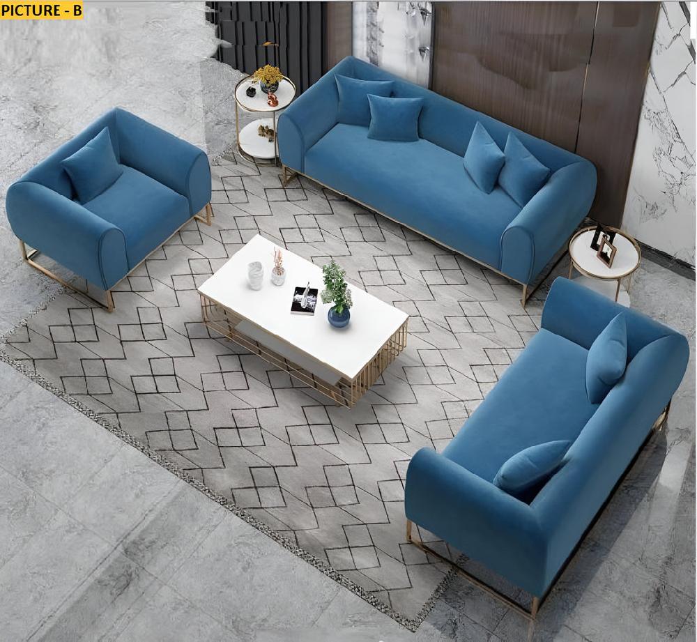 Lixra 3-Pcs Luxurious Velvet Fabric Sofa Set