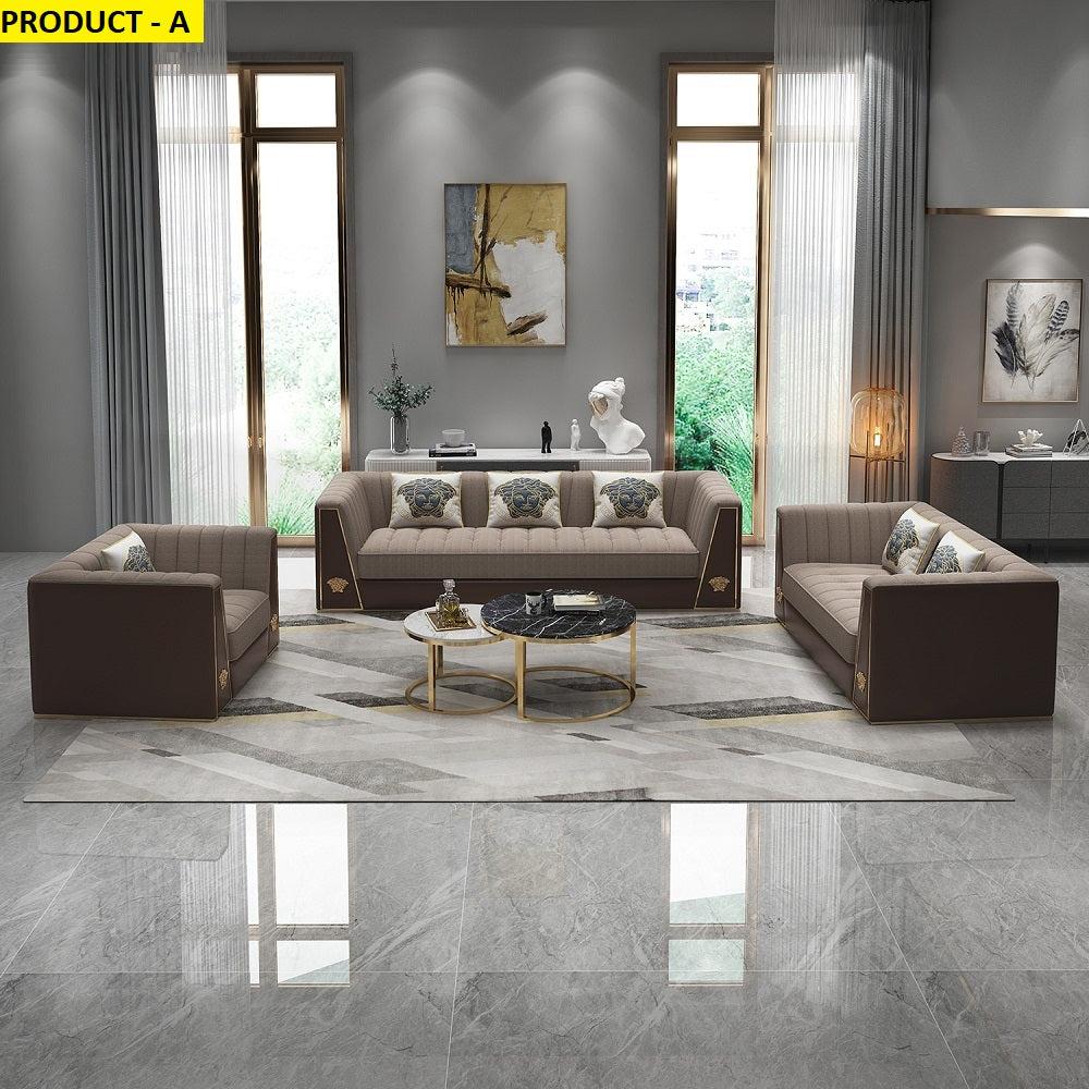 Lixra 3-Pcs Mid Century Fabric Sofa Set