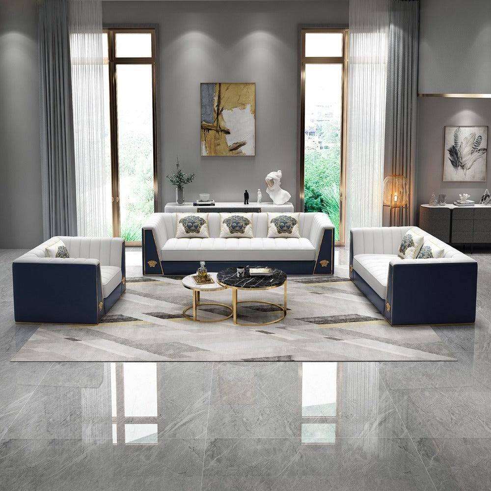 lixra 3-Pcs Mid Century Fabric Sofa Set