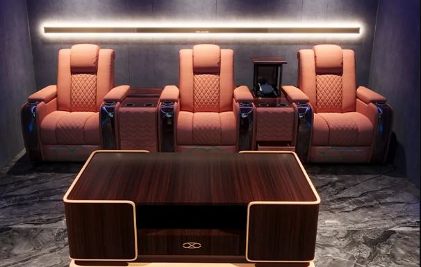 Lixra 3-Seater Electric LED Recliner Leather Sofa