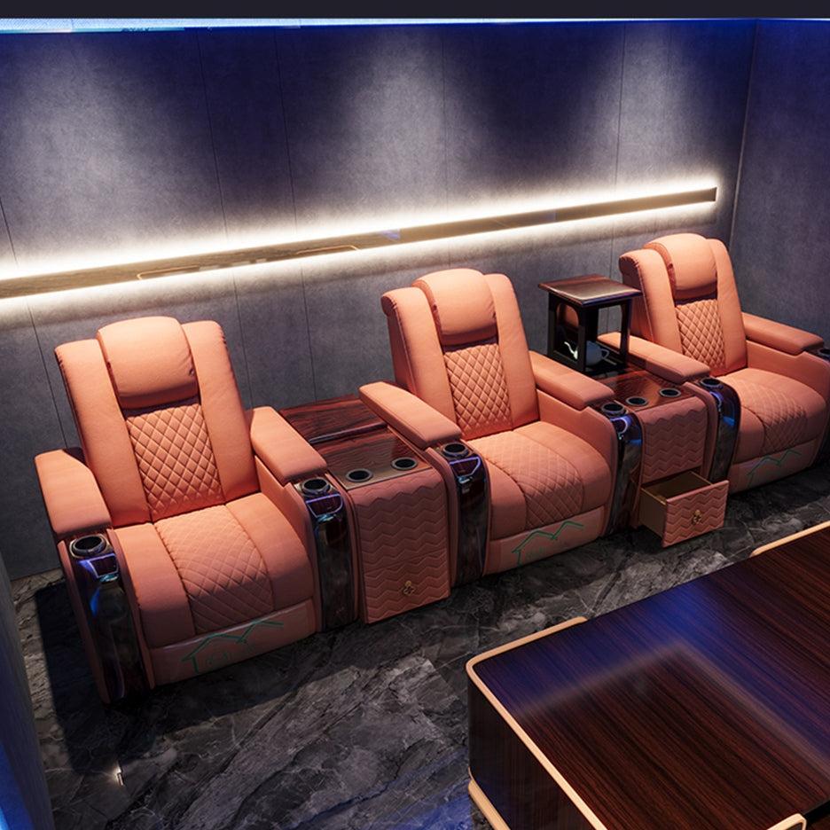 lixra 3-Seater Electric LED Recliner Leather Sofa