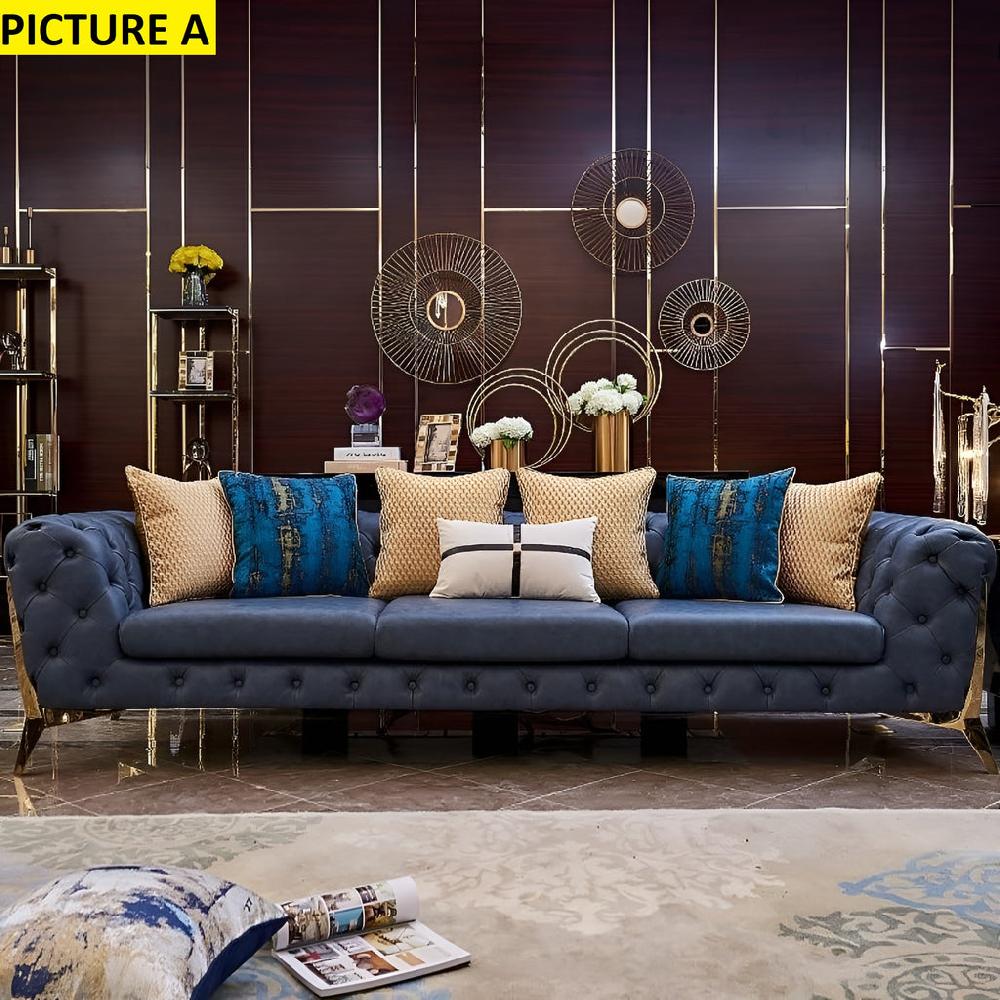 Lixra 3-Seater Tufted Elegance Leather Sofa