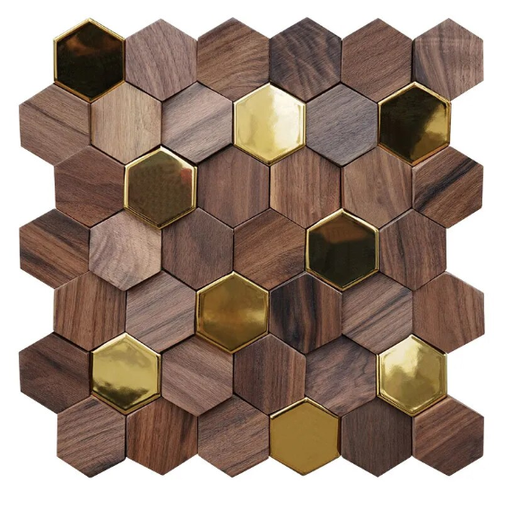 Lixra 3D Self-Adhesive Wood Mosaic Tiles