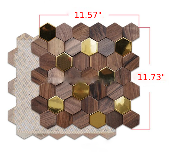 Lixra 3D Self-Adhesive Wood Mosaic Tiles