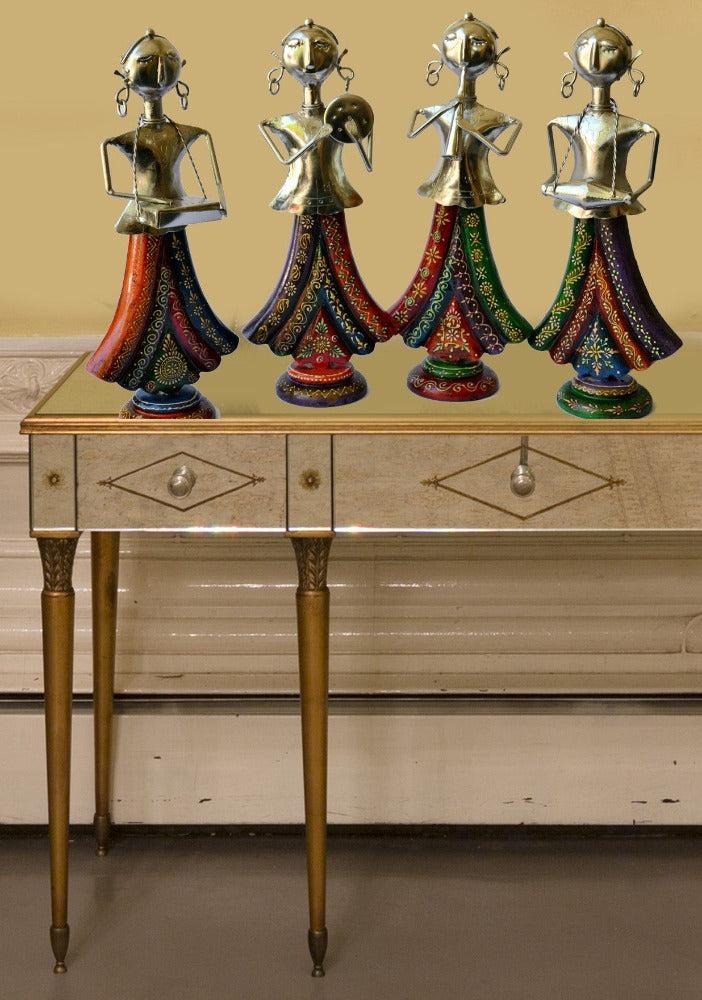 lixra 4 Handcrafted Metallic Golden Showpieces