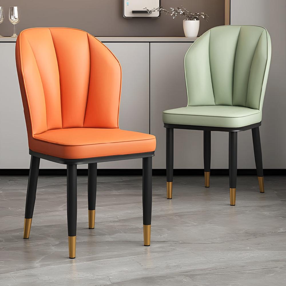 Lixra 4-Piece Glossy Leather Dining Chairs