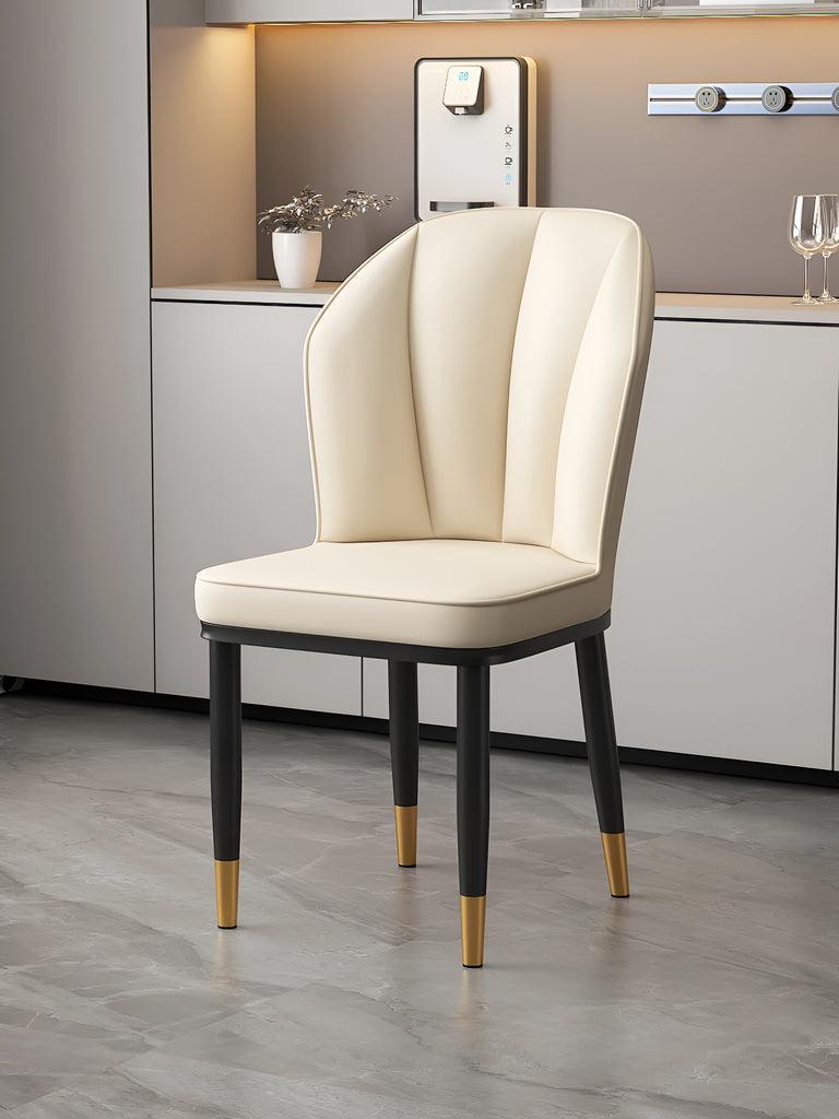 Lixra 4-Piece Glossy Leather Dining Chairs