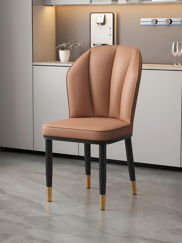 lixra 4-Piece Glossy Leather Dining Chairs