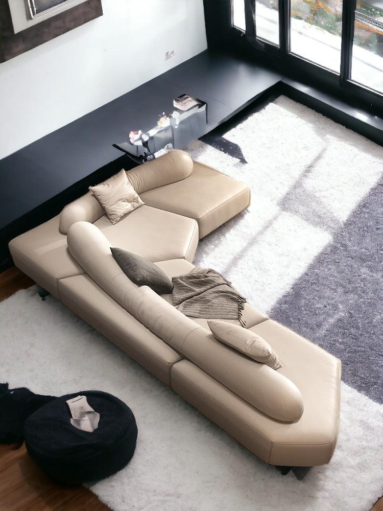 Lixra 4-Seater Leather Sectional Sofa Set