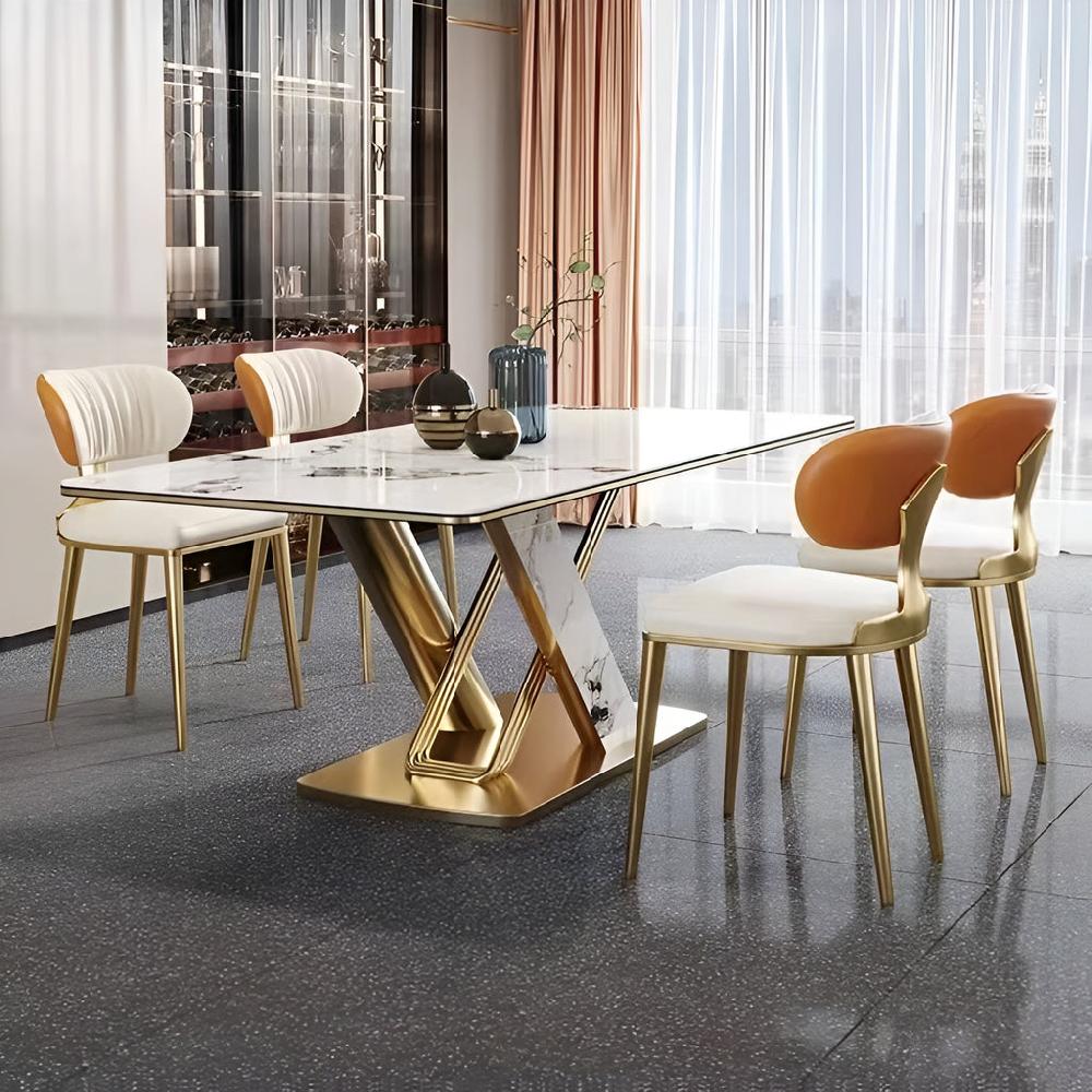 Lixra 6-Seater Modern Marble Dining Table Set