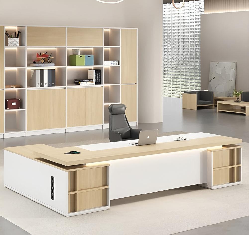 Lixra 79" Tall LED Bookshelf With Doors