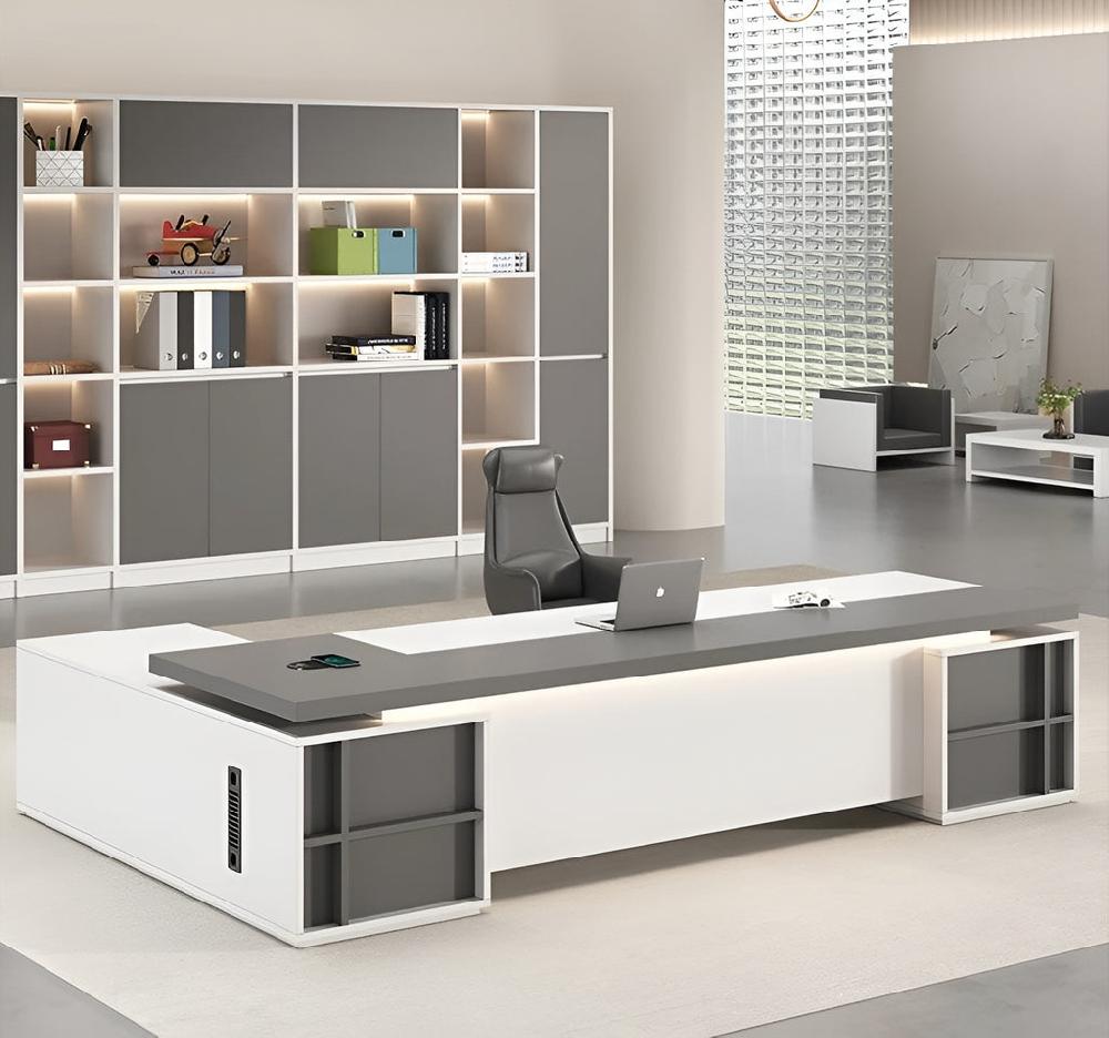 Lixra 79" Tall LED Bookshelf With Doors