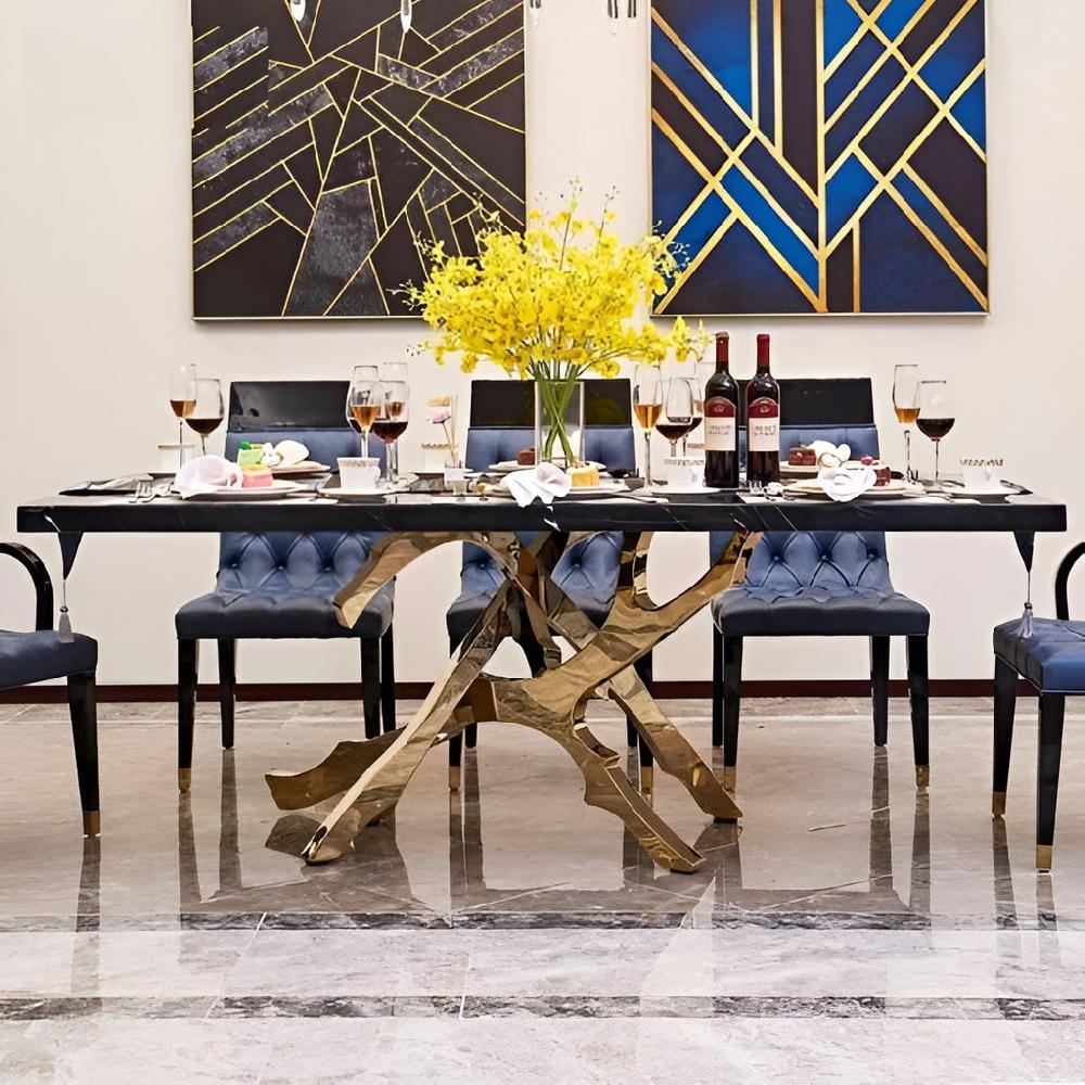 lixra 90-inch Marble Top Dining Table