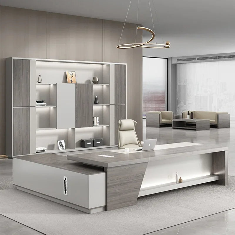 Lixra 94" Multi Cabinet Bookcase With LED