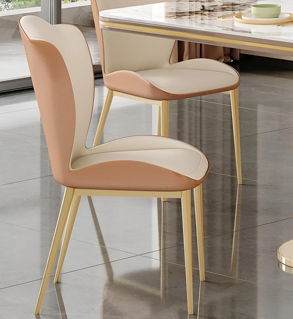 Lixra Abstract Gold Marble Dining Table Set