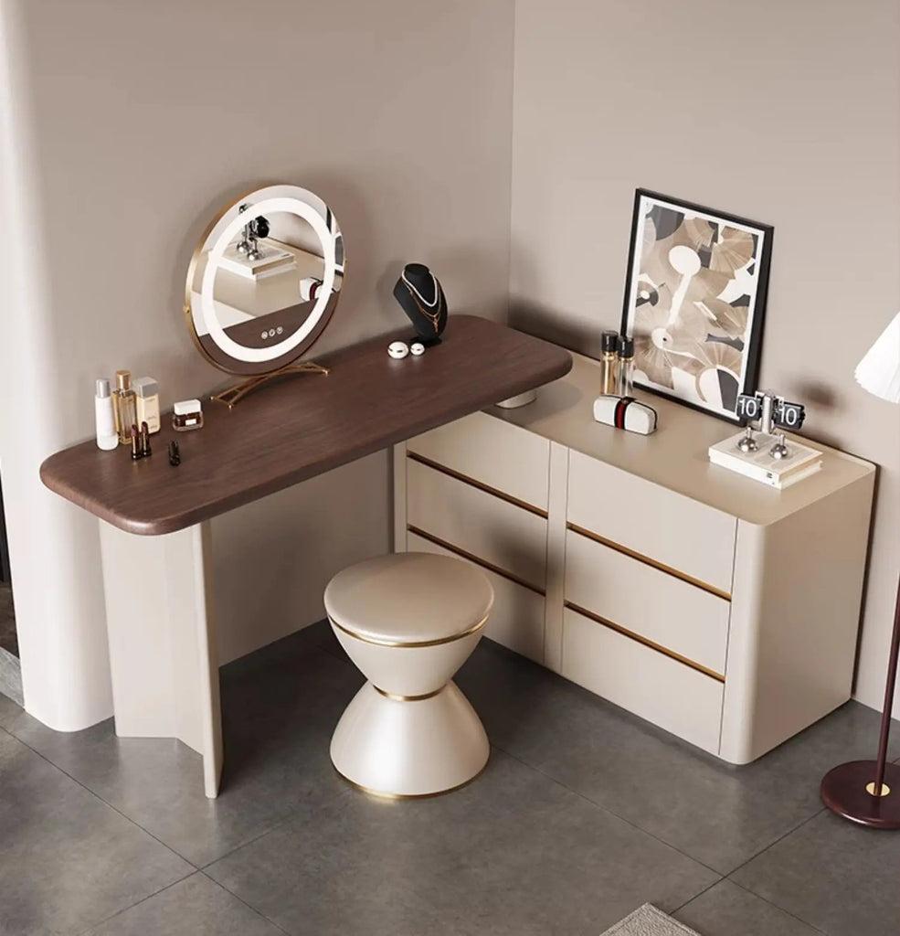 Lixra Adaptable Wood Makeup Dresser Table