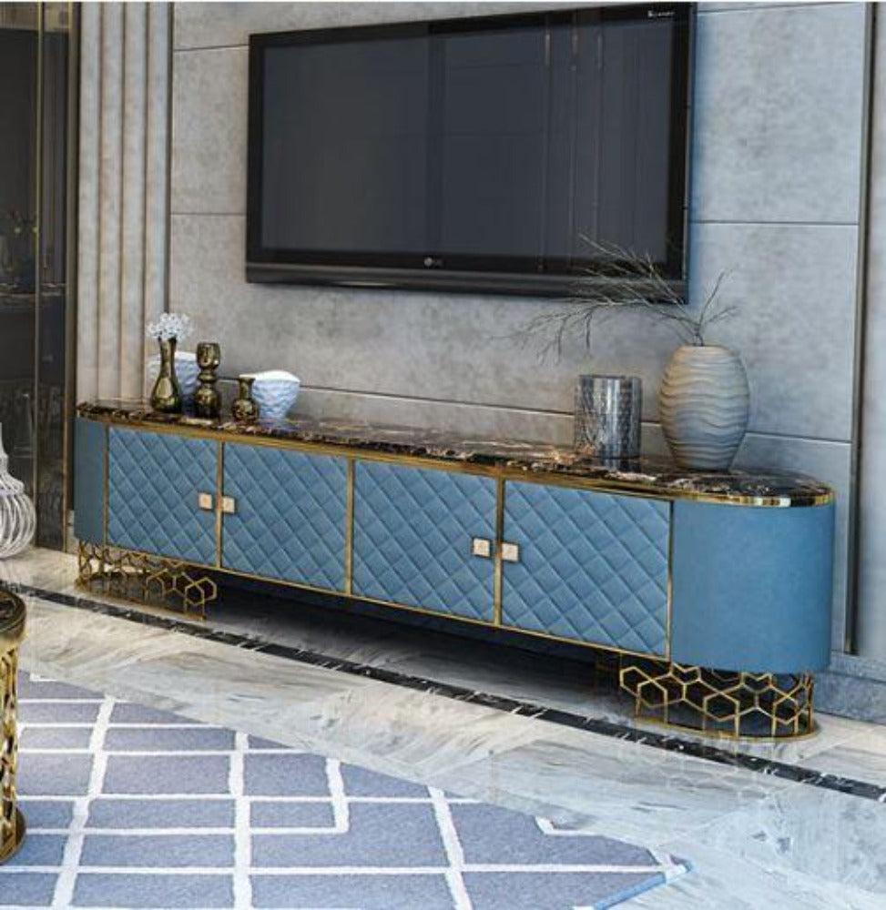 Lixra Aesthetic Marble Top TV Stand