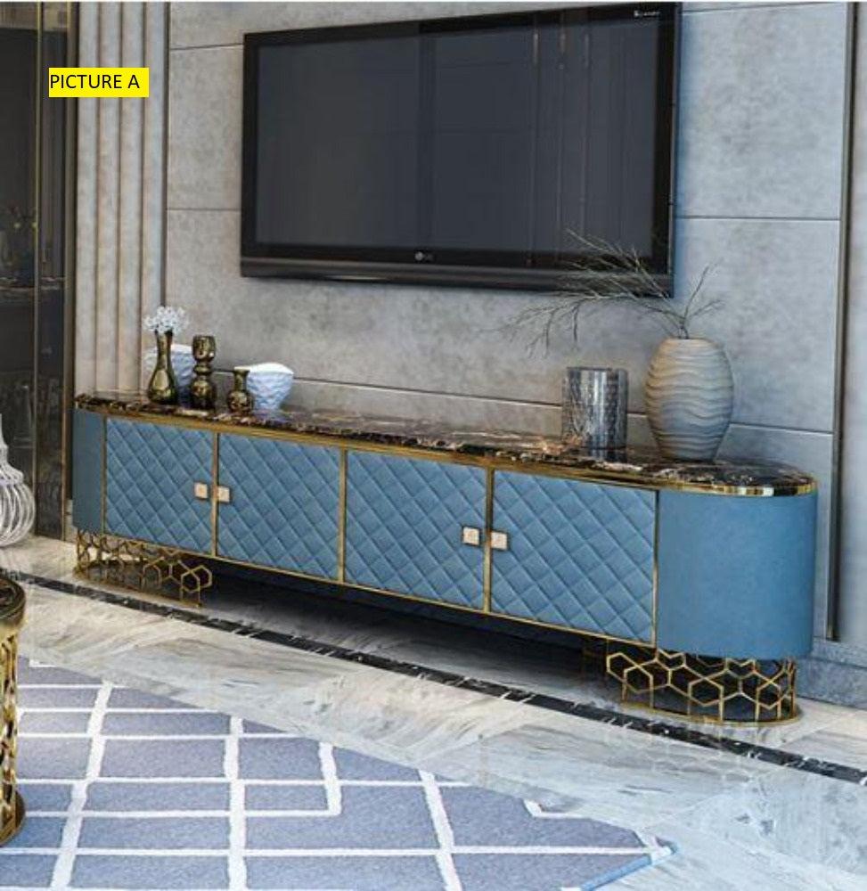 Lixra Aesthetic Marble Top TV Stand