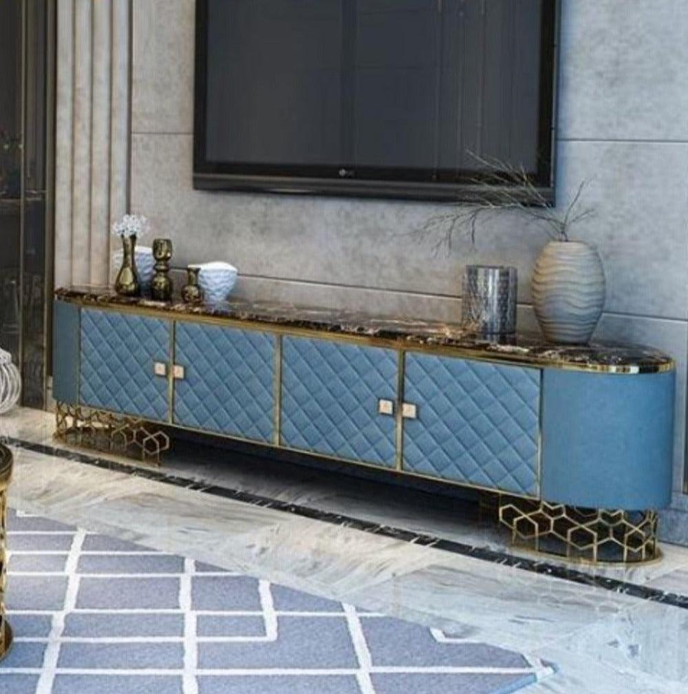 lixra Aesthetic Marble Top TV Stand