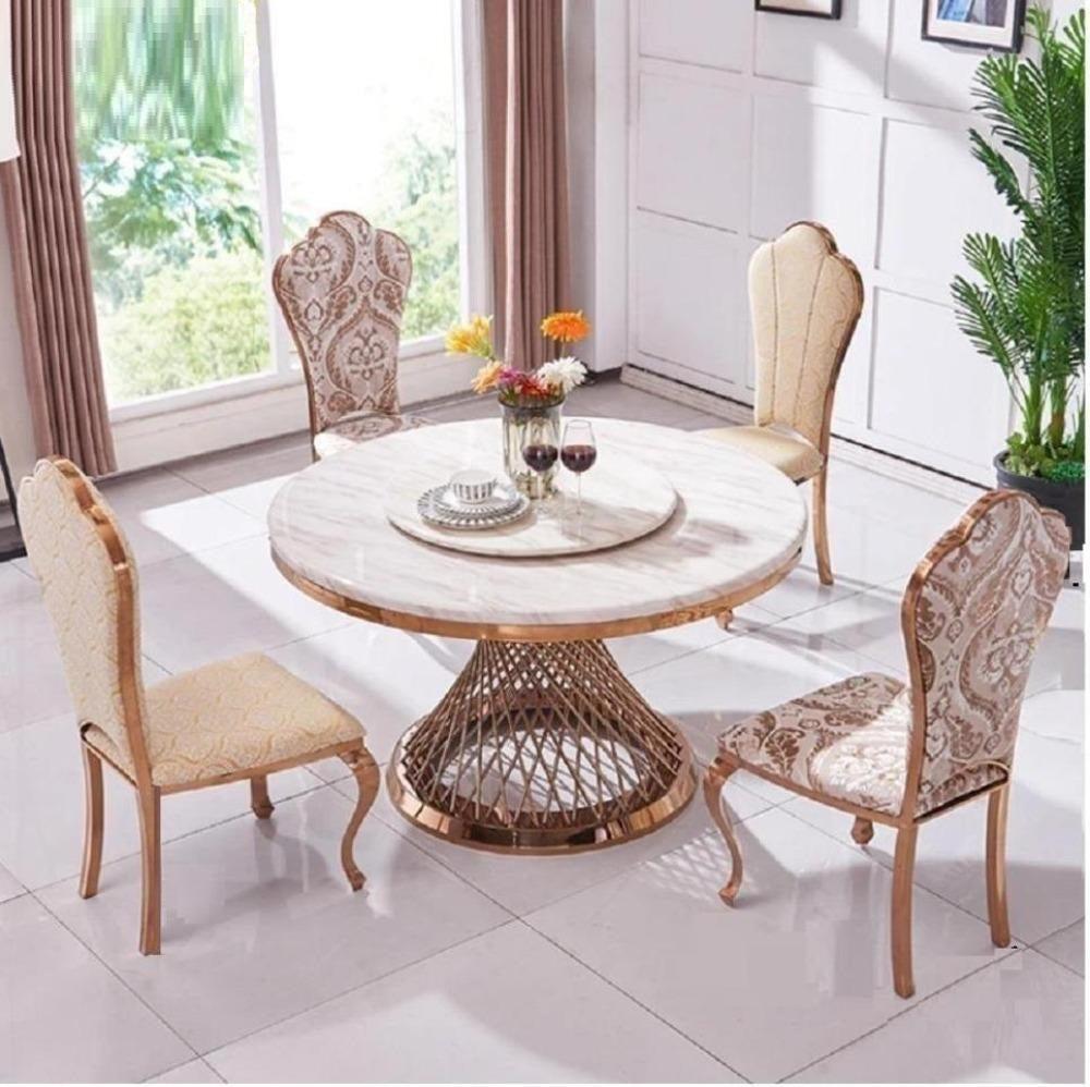 lixra Aesthetic Steel Framed Dining Table Set