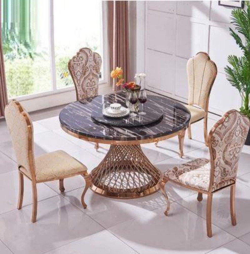 lixra Aesthetic Steel Framed Dining Table Set