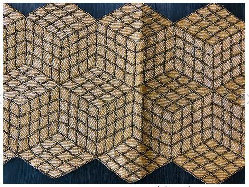 Lixra Alluring Textured Glass Beads Table Runner