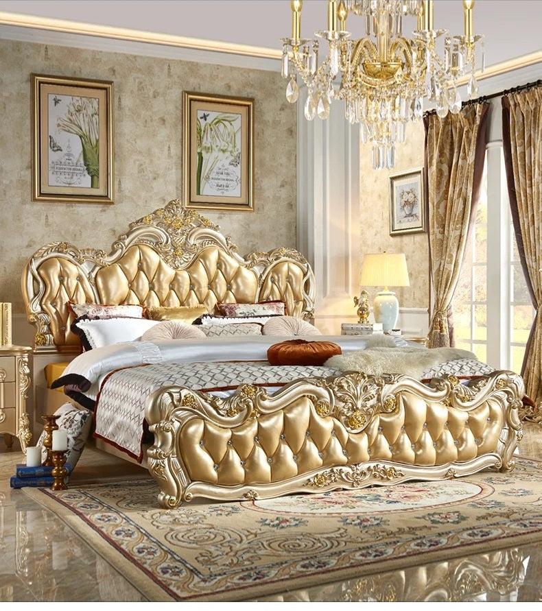 Lixra Antique Luxurious European Leather Bed