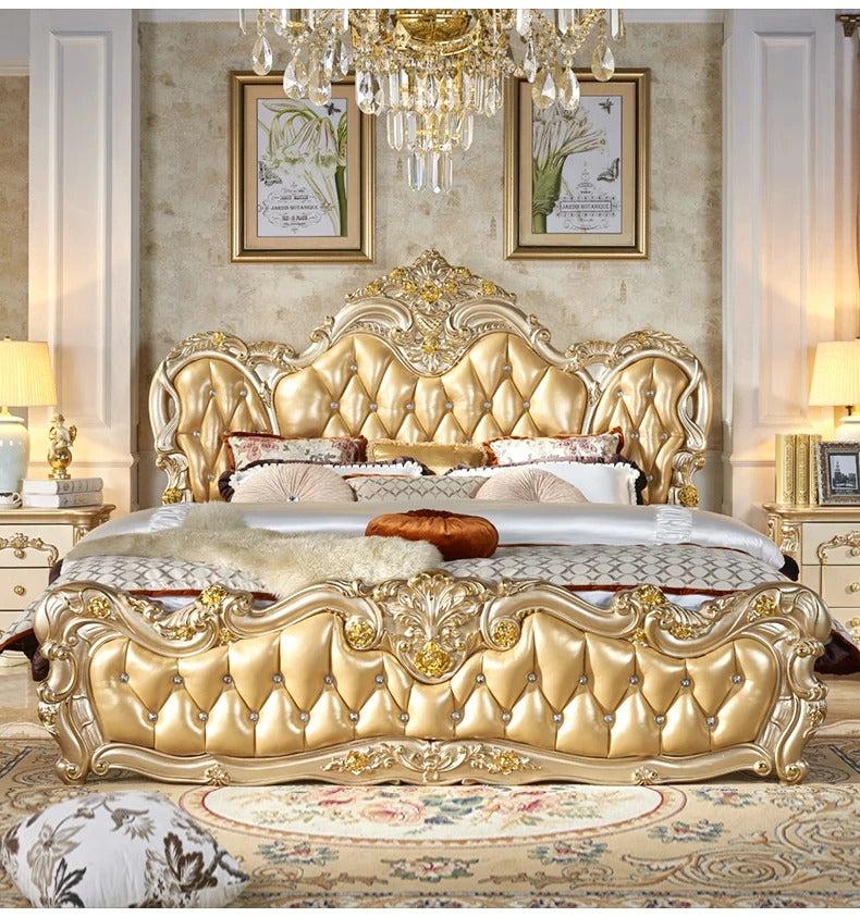 Lixra Antique Luxurious European Leather Bed