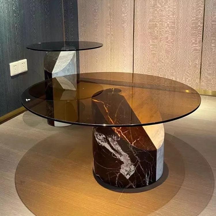 Lixra Appealing Glass-Top Modern Coffee Table