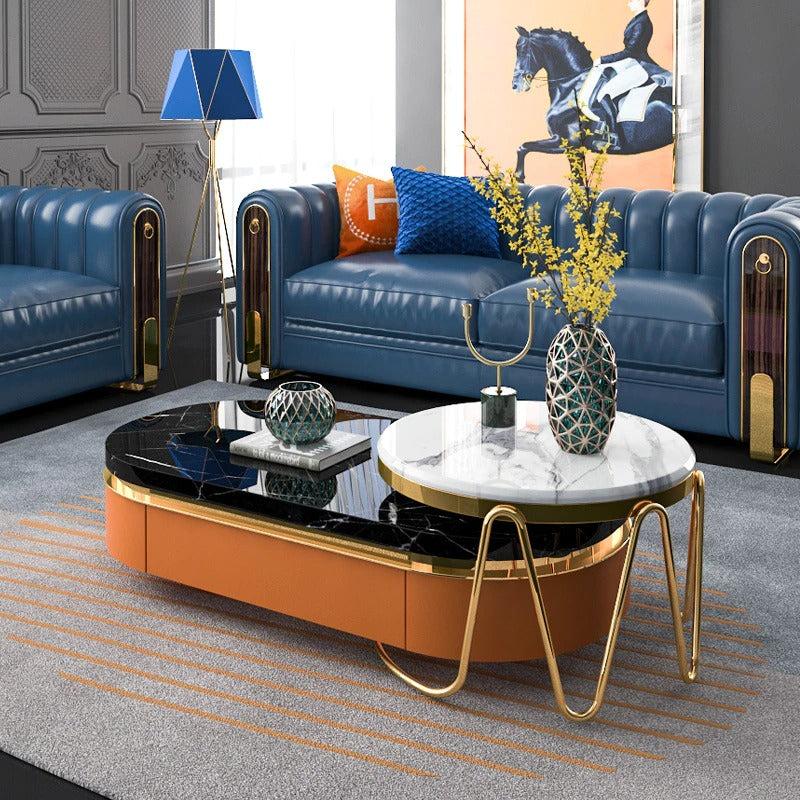 lixra Appealing Gold Base Coffee Table