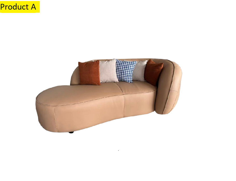 Lixra Arc Shaped Leather Chaise Lounge