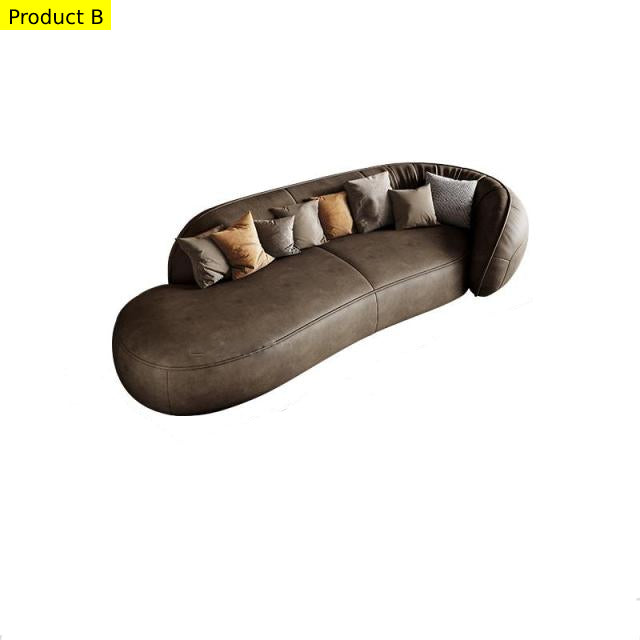 Lixra Arc Shaped Leather Chaise Lounge