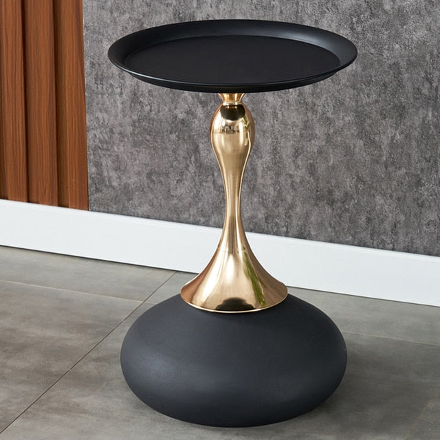 Lixra Artistic Design Golden Finish Side Tables
