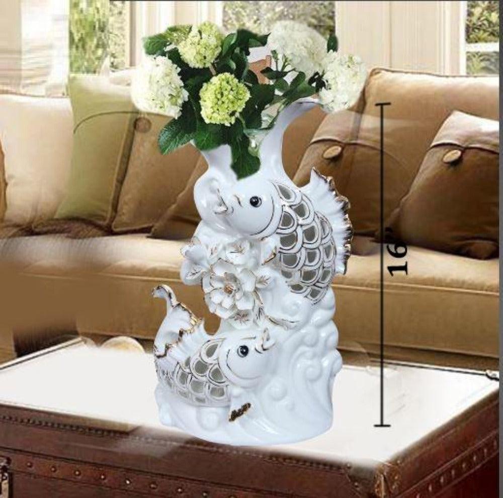 Lixra Authentic Look Fish Style Flower Vase