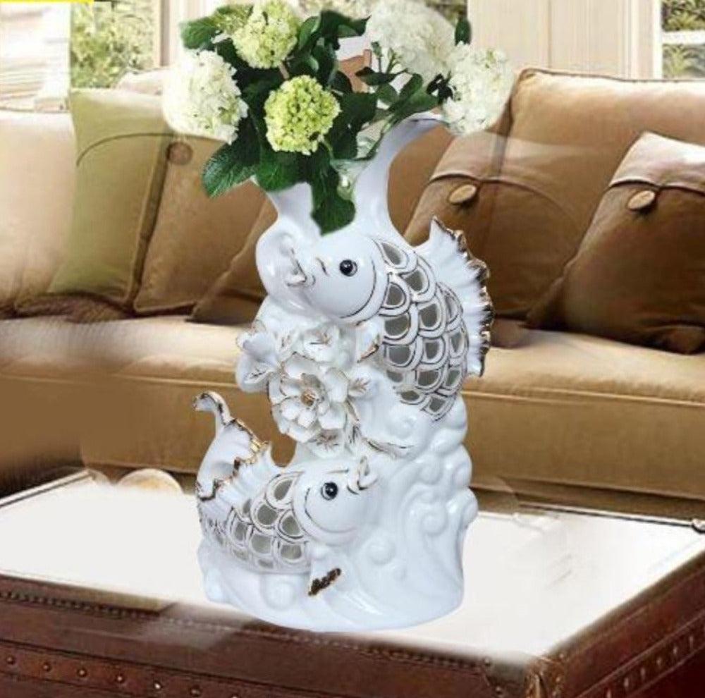 lixra Authentic Look Fish Style Flower Vase