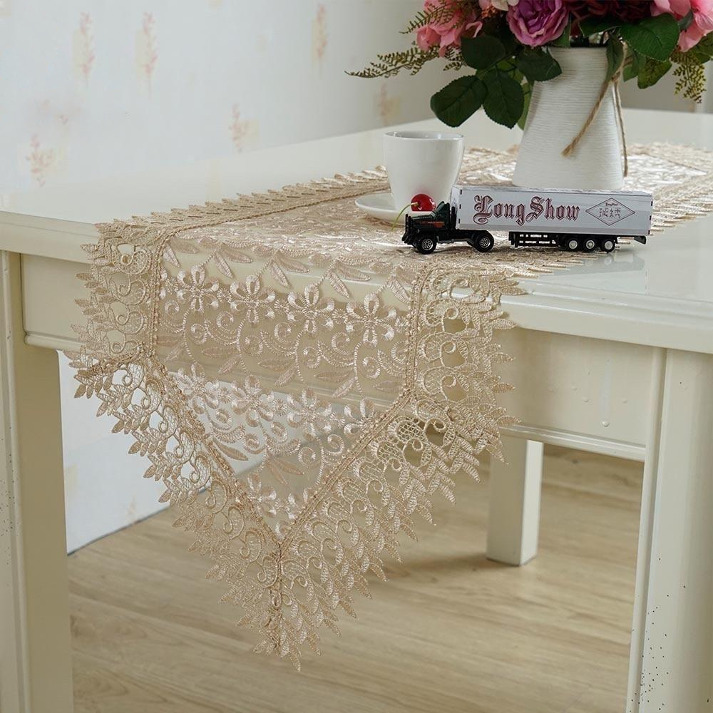 Lixra Beige Embroidered Table Runner