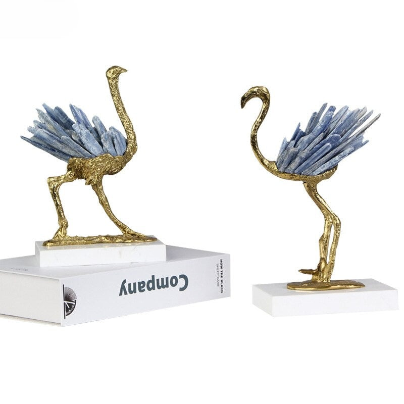 Lixra Blue & Golden Beautiful Crystal Showpiece