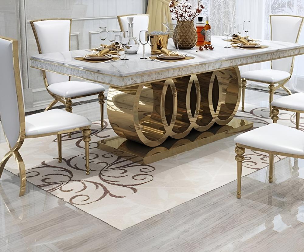 Lixra Bodacious Marble Dining Room Set