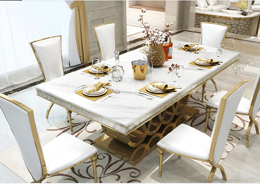 Lixra Bodacious Marble Dining Room Set
