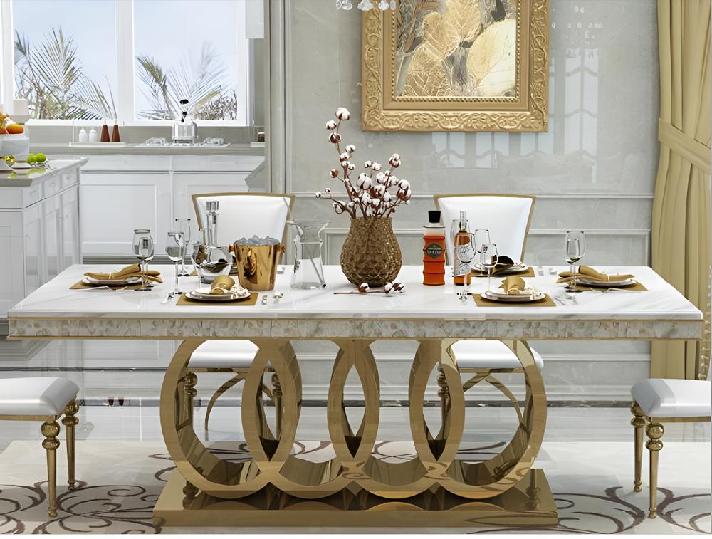 Lixra Bodacious Marble Dining Room Set